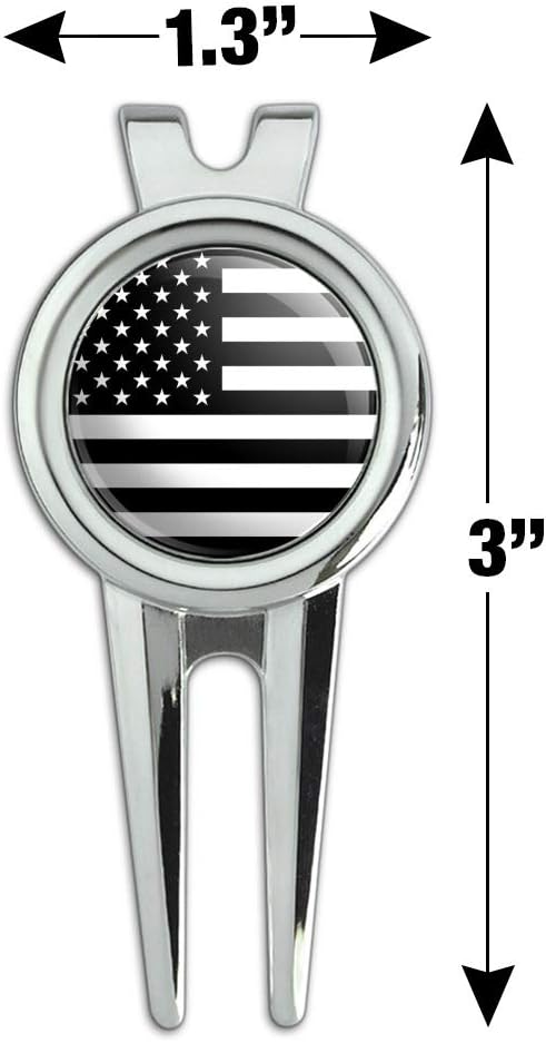 review GRAPHICS & MORE Subdued American USA Flag Black White Military Tactical Golf Divot Repair Tool and Ball Marker