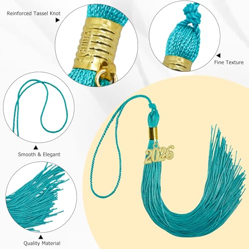 Image of GraduationMall Single&Multiple Color Graduation Tassel with 2026 Year Charm 9 inch