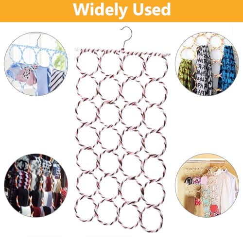 Cachpib Schalaufhänger, faltbarer Schalhalter mit 28 Löchern, multifunktionaler Gürtelaufhänger, 360 Grad drehbar, Krawattenhalter zum Aufbewahren von Schals, Krawatten, Gürteln