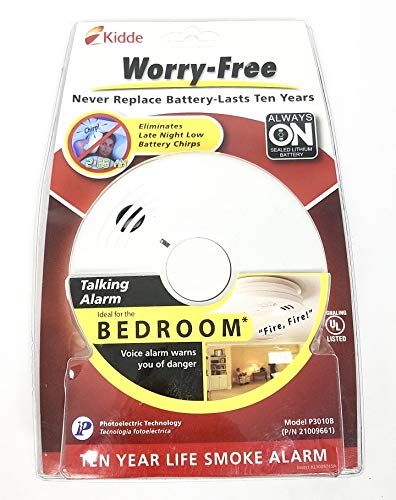 Kidde 10-Year Bedroom Sealed Lithium Battery Operated Smoke Alarm with Voice Alert - //coolthings.us