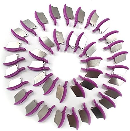 Angzhili 40 Pcs Disposable Plastic Dental Wedges Perforated Dental Wedges,Teeth Interproximal (Purple)