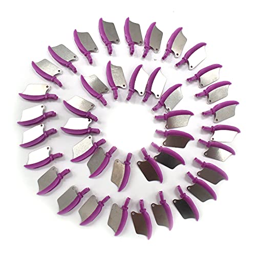 Angzhili - Angzhili 40 Pcs/Box Dental Wedge Knife Teeth Interproximal Plastic Wedge with Protection Dental Stainless Steel Matrix L/M/S (Large, Purple) - -12%