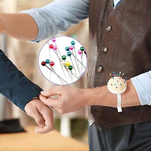 Sewing Pins,Colorful Round Pearl Head Pins 1200pcs for Dressmaker Jewelry Craft Decoration (Long 40mm) Red Black White Orange Green Blue Multicolor