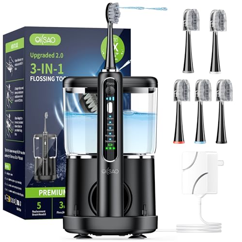 Oilsao ABB869 Electric Toothbrush With Water Flosser,Professional Flossing Toothbrush Oral Irrigator Toothbrush Combo 2-In-1 Brushing & Flossing cover