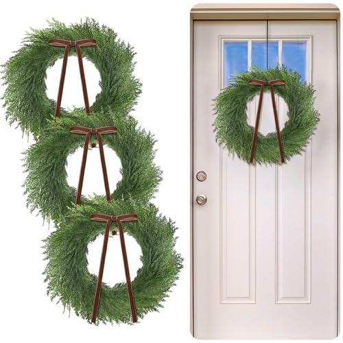 Yuxung 3 Pcs 20 Inch Cedar Wreaths
