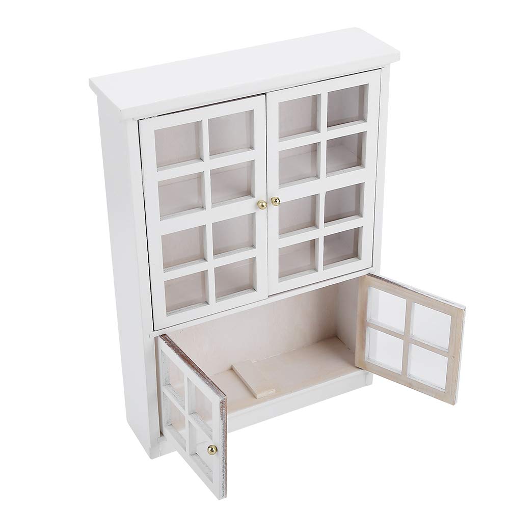 Szafka do domku dla lalek, regał na książki, skala 1:12, miniaturowa drewniana witryna z TRZYMI poziomami, regał na książki, model, DIY dekoracja do domku dla lalek