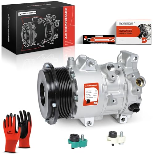 A-Premium Air Conditioner AC Compressor with Clutch Compatible with Toyota Camry 2.4L 2007-2009, RAV4 2.4L 2006-2008, with 6SEU16 Compressor, with 7-Groove Pulley
