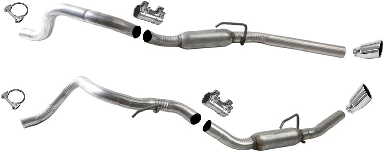 Replacement Parts for 2009 2010 2011 2012 2012 2013 2014 2015 2016 2017 2018 Ram 1500 5.7L OE Style Dual Tail Pipes Resonators Left and Right