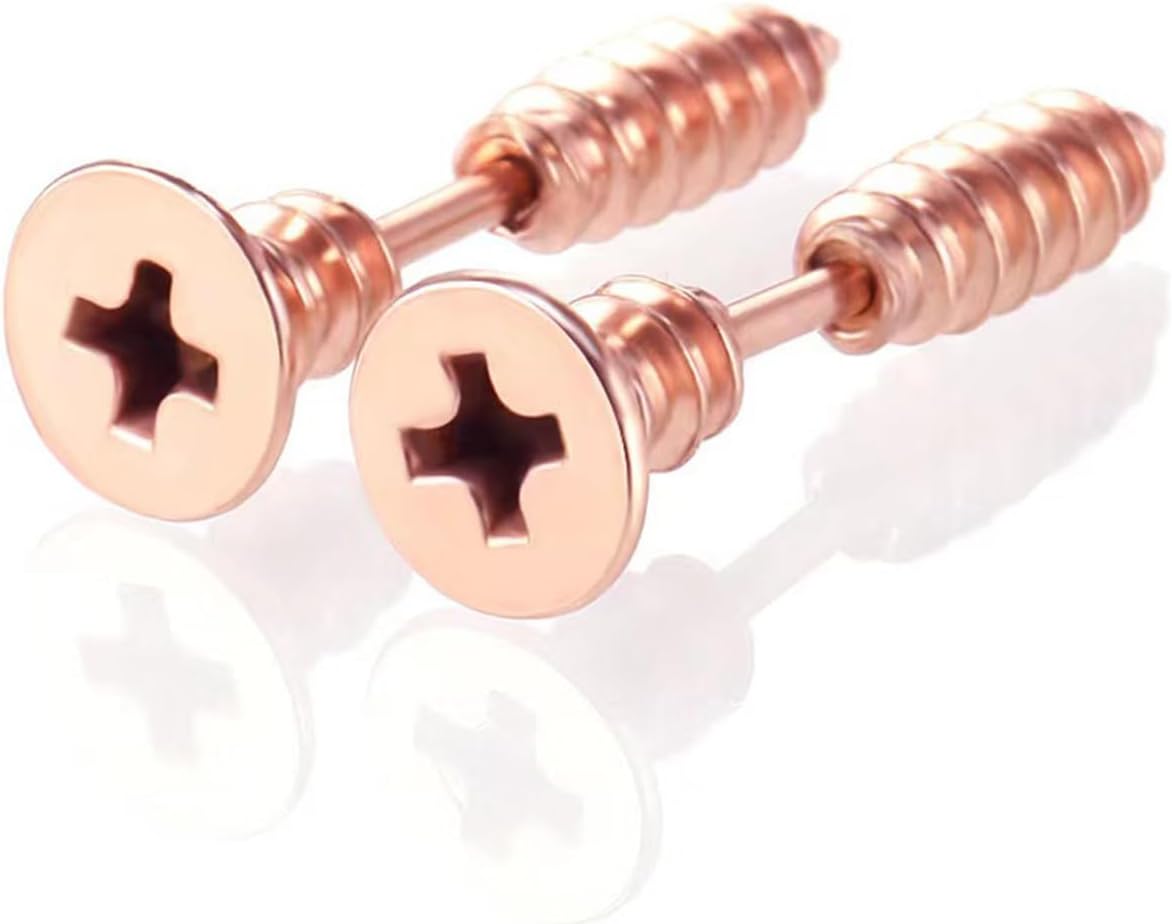 Punk Titanium Steel Screw Nail Stud Earrings for Guyana Ubuy