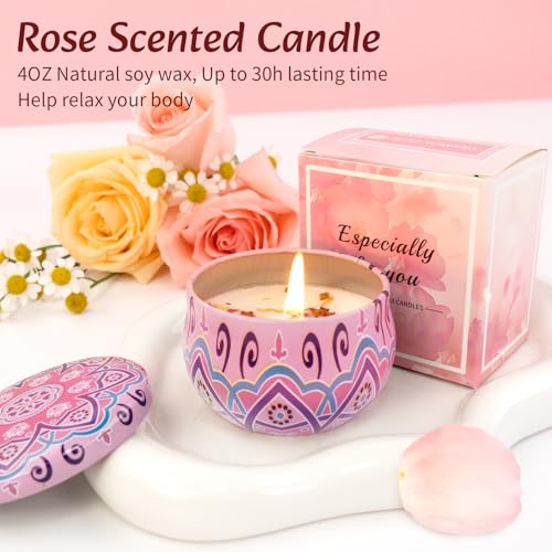 JiMiao Birthday Gifts for Women, 13pc Valentine Gift Basket for Women Birthday Unique, Spa Basket Care Package Get Well Soon Box for Teen Girls, Sister, Mom, Her Fantasy Box for Mother's Day (pink) - Image 5