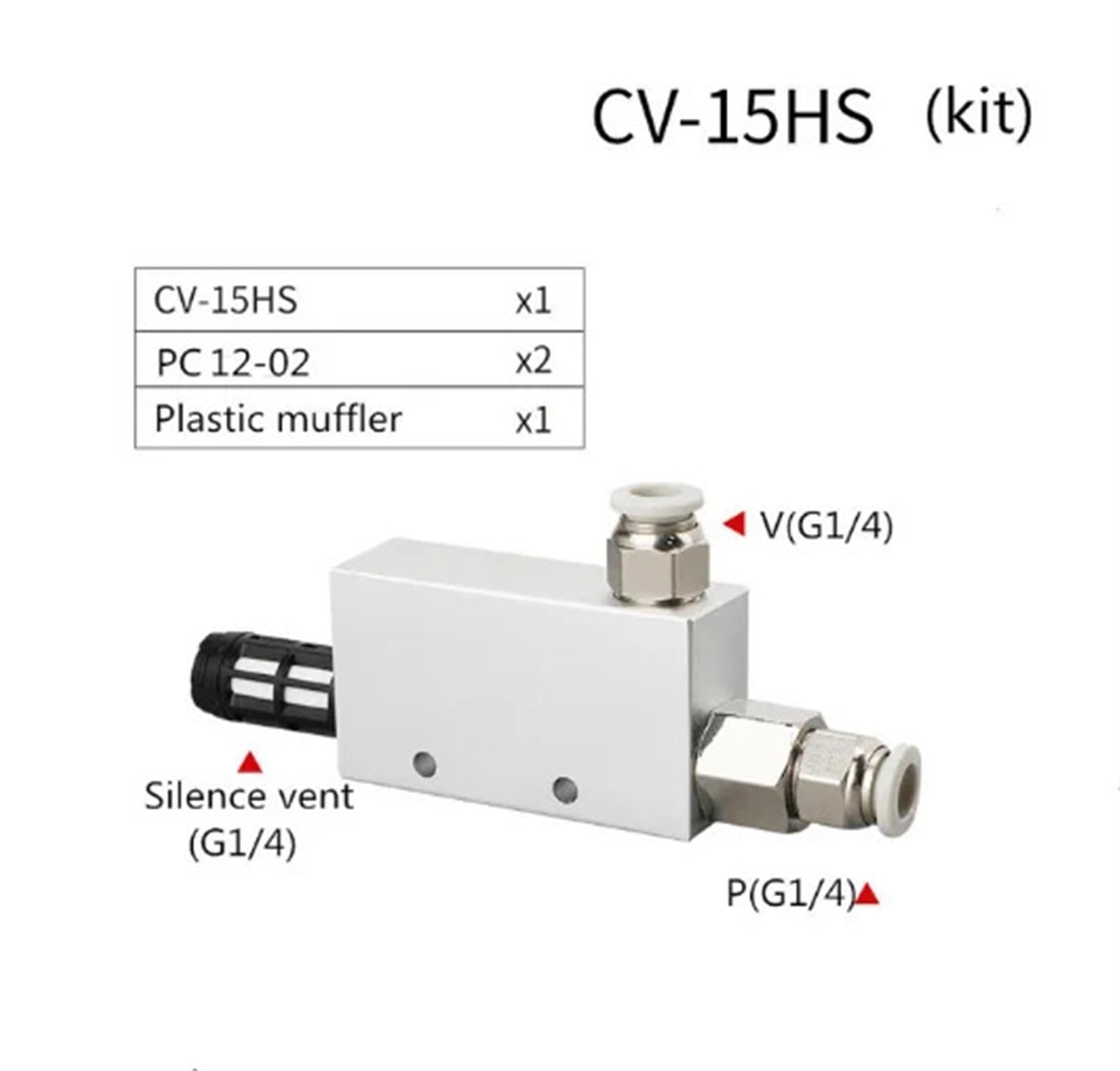 Vakuum-Ejektor, Generator, Luft-Abgas-Ejektor, pneumatisch, ACV CV-10, 15, 20 Ventil, negatives Steuerventil(15 w 12 Fitting)