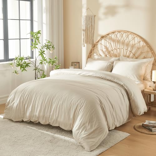 DOZ 100% Long Staple Cotton Duvet Cover Set, Soft Sateen Weave, Smooth, Breathable, Hotel Comfort, 106