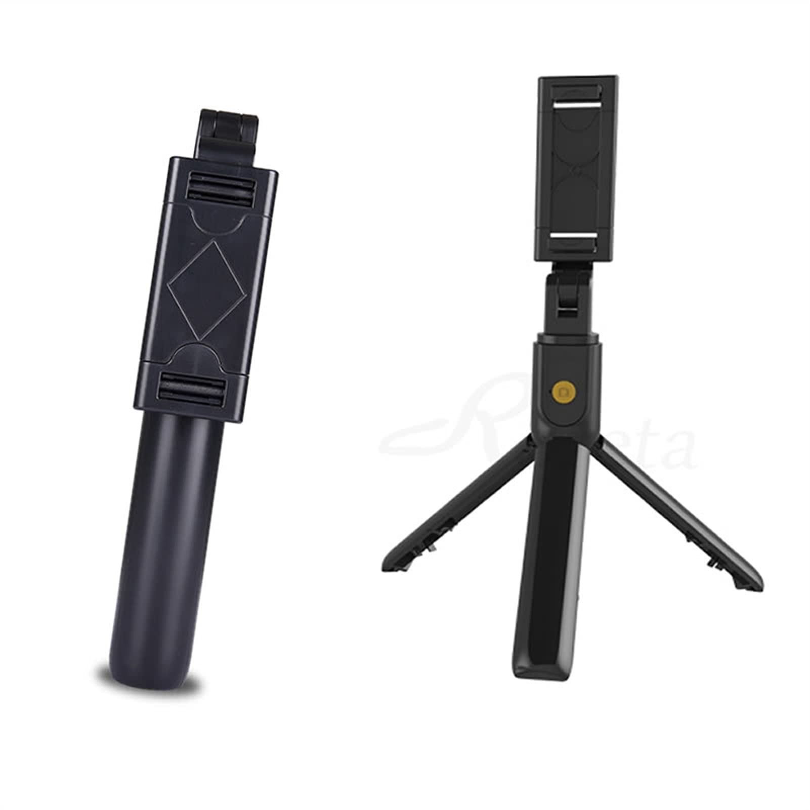 SCRUBY Treppiede senza fili Bluetooth Selfie Stick Pieghevole Palmare Monopiede con Otturatore Remoto Estensibile Mini