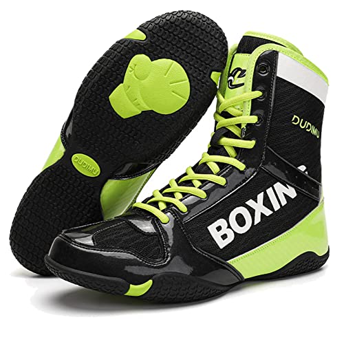 Image of Mens Boxing Shoes High Top Wrestling Training Boots Non Slip | professiona boxing shoes for men boxing sneakers women wrestling shoes