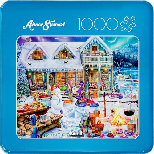 Buffalo Games Aimee Stewart Winterland Fun Rompecabezas de 1000 Piezas para Adultos con Estuche Metálico Coleccionable y Póster a Color Referencial miniatura 3
