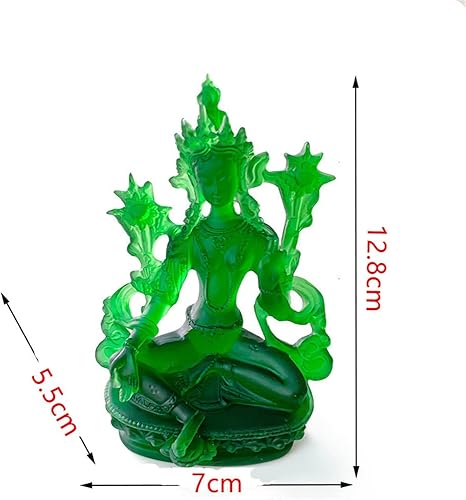 Miniatura 7 de 5.0 in Nueva mano pequeña verde Tara verde resina bolsillo budista tibetano estatua cajas