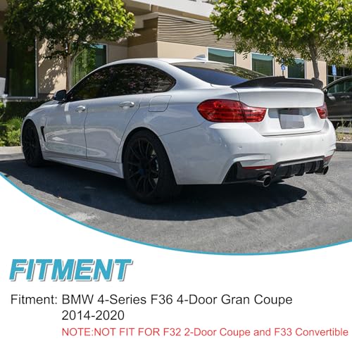 KHK F36 Rear Spoiler, Gloss Black Rear Trunk Spoiler Wings, ABS Material PSM Style Rear Spoiler Wing Lid Fits for BMW 4-Series F36 4-Door Gran Coupe — view 2