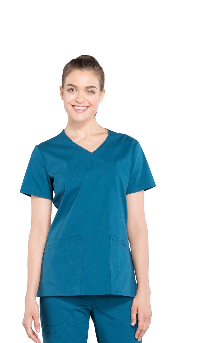 Cherokee Women Scrubs Top Workwear Professionals Mock Wrap WW655