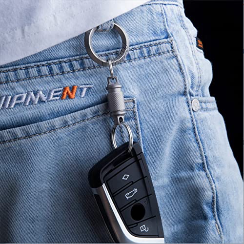 Moioee Titanium Alloy Key Chain, Detachable Quick Release Key Ring, Heavy Duty Car Keychain Holder Clip, 360 Degree Rotation Buckle Pull Apart Auto Pendant Keyring Universal For Men Women #TOP5