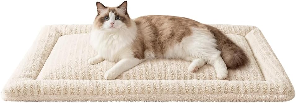 SOMAHE Self-Warming Cat Bed Mat, 1.5 Inch Thick, 23.6 x 15.7 Inch, Milk