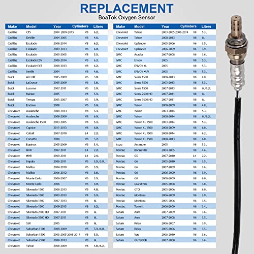 Boatok Oxygen Sensor 234-4668 Upstream O2 Sensor Compatible With Buick Cadillac Chevrolet Chevy Gmc Sierra Silverado 1500 2500 3500 Replacement For 213-1702 15284 21546 Sg1857 8125731670 12583804 #TOP1