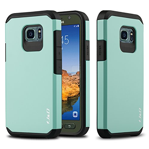 J&D Case Compatible for Galaxy S7 Active Case, Heavy Duty Dual Layer Hybrid Shock Proof Protective Rugged Bumper Case for Samsung Galaxy S7 Active Case, Not Compatible with Galaxy S, Mint