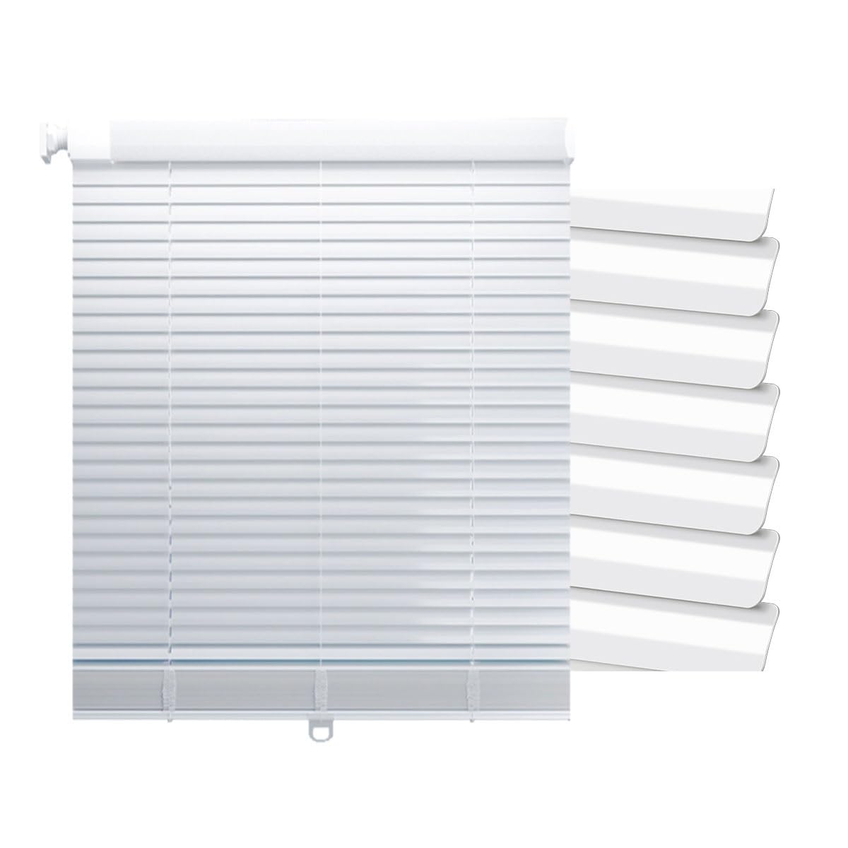 Blinds for Window Aluminum Blinds & Shades Horizontal Window Venetian Blind Custom Curtain Retractable Blackout Blind Cordless Privacy Blinds(White)