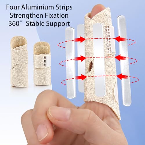 Image of Obtheleg Finger Splint, Thumb Splint for Broken /Straightening /Arthritis, Adjustable Mallet Splint and Hand Brace, Breathable Finger Support Suitable for Each Finger - 1pc (S)