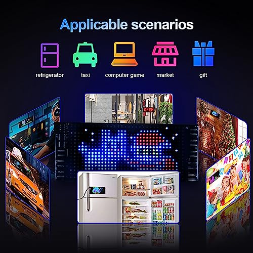 Image of Light Sign for Car, 6.7''x2.7'' Programmable Flexible LED Matrix Panel, Bluetooth APP Control Custom Text Pattern Animation Scrolling LED Display for Car Windshield