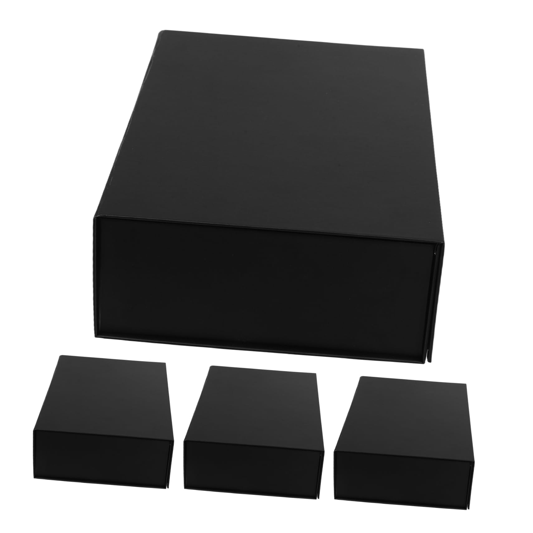 Faltbox mit Magnetverschluss 4 Stück Schwarz Papier Geschenkbox