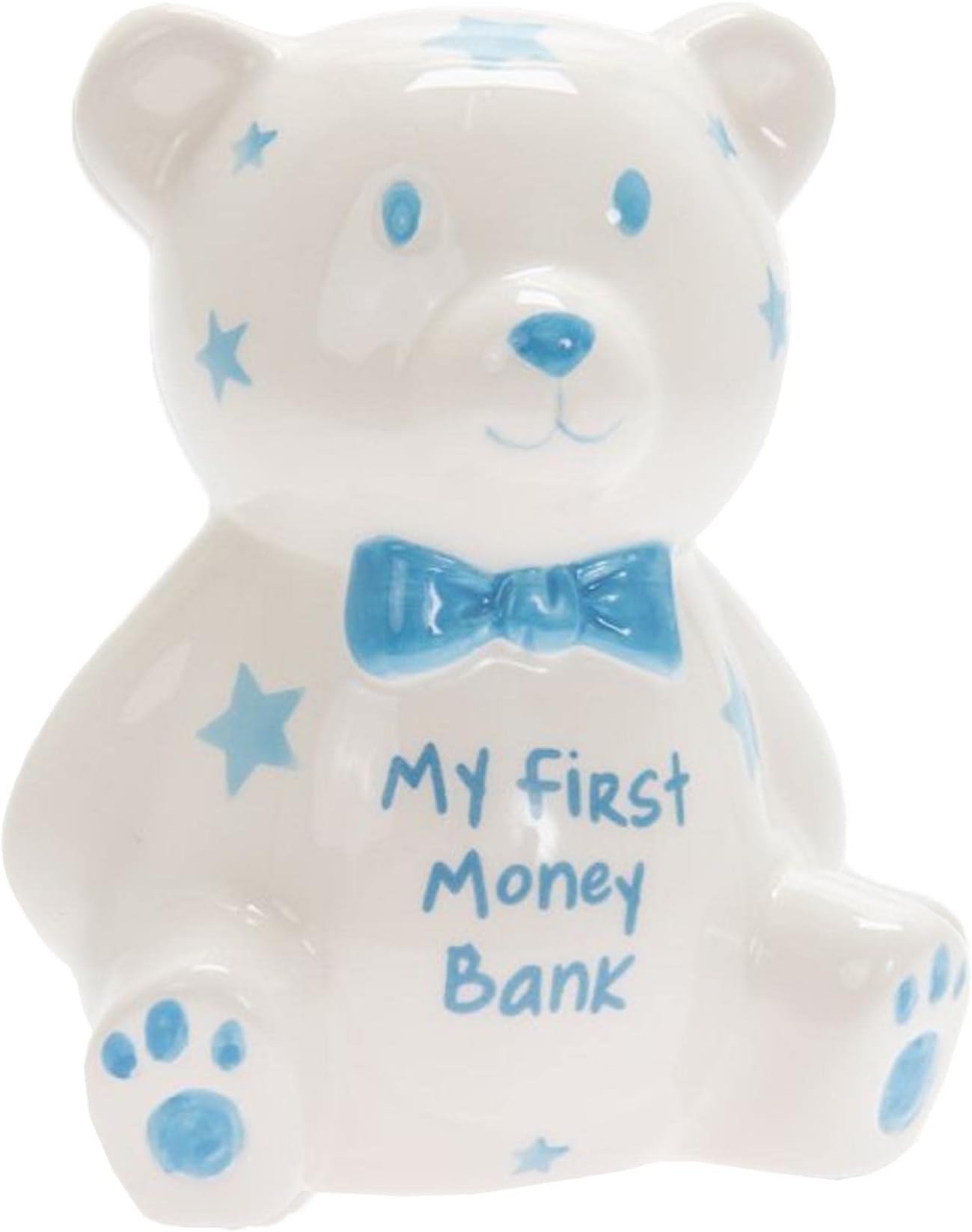 MY First Teddy Bank Blue, Ceramic, White, One Size