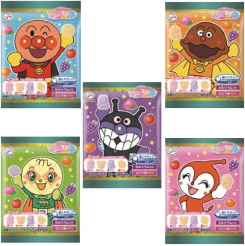 ☆不二家 アンパンマン ミニミニラムネ 5連 8袋 セット まとめ買い 大容量 お菓子 ラムネ 1袋 50g(10g×5袋)個包装