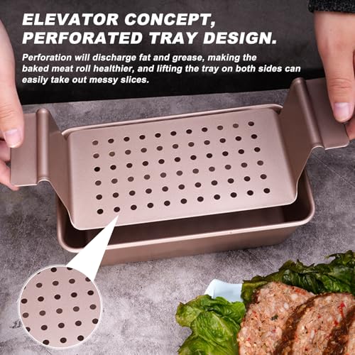 Nonstick Meatloaf Pan with Drain Tray, 9.8 x 5.7 Inch Oven Safe, Ideal for Baking Homemade Bread, Cakes, and More, Send Goods from Local Warehouse - Image 4