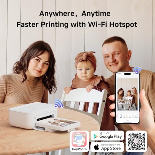 Image of HPRT Photo Printer 4x6 inch+20 Sheets Photo Paper & 1 Ribbon,White, Wi-Fi Full-Color Instant Phone Photo Printer for iPhone, Android, Smartphone,Dye-Sublimation Impresora De Fotos for Home Use