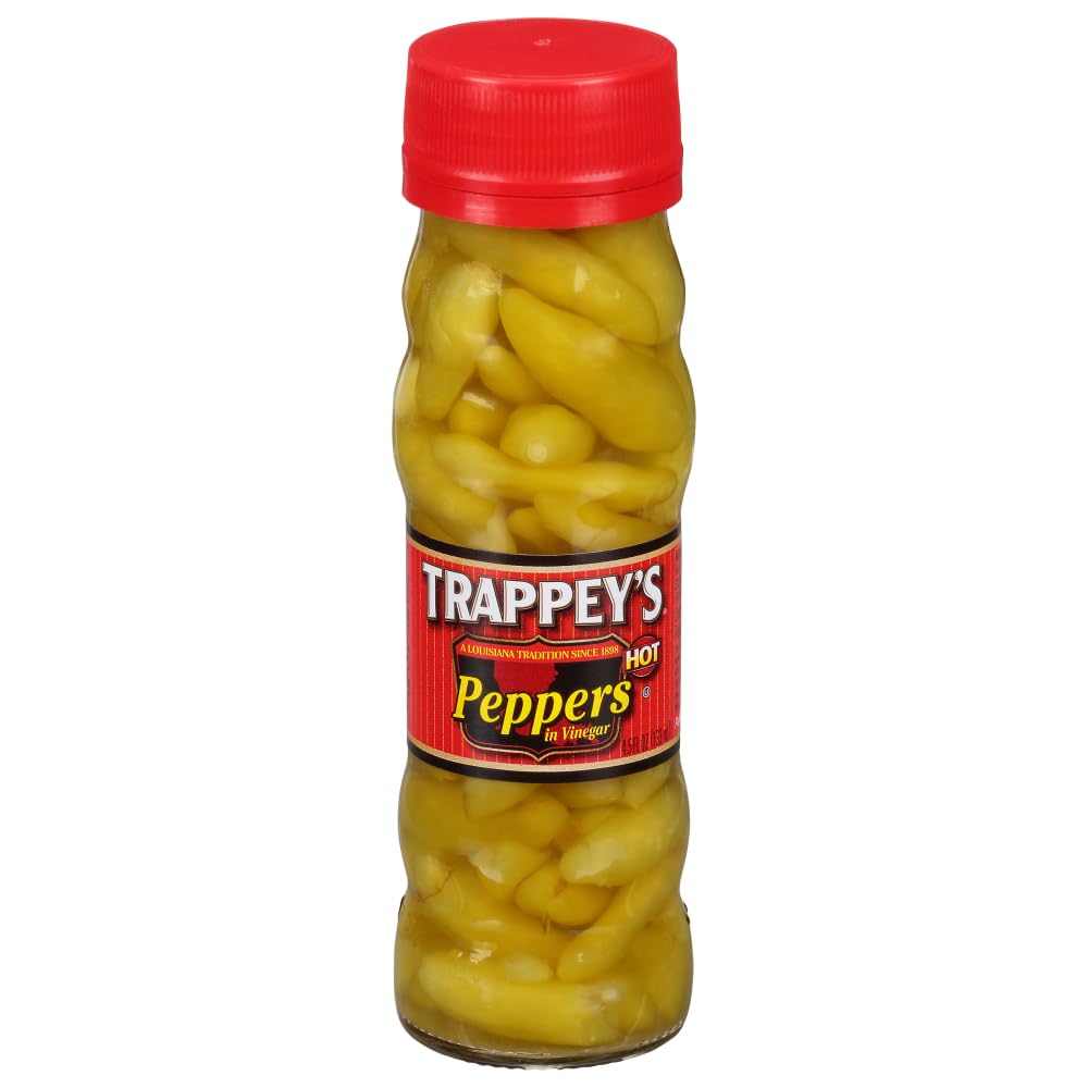 Trappeys Peppers in Vinegar - 4.5 oz. jar, 12 jars per case