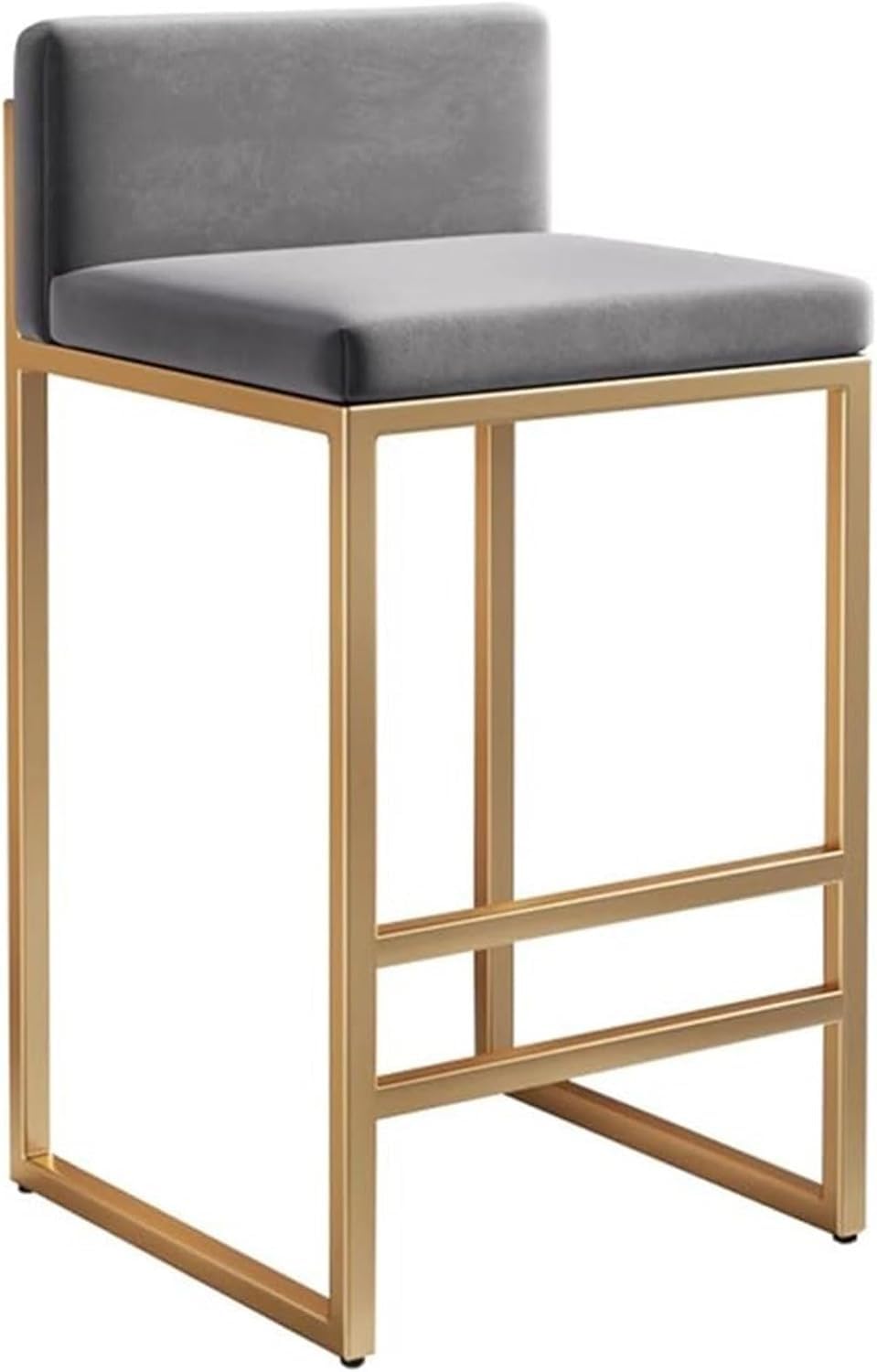 Tabourets de bar en velours blanc design chic avec dossier - 8