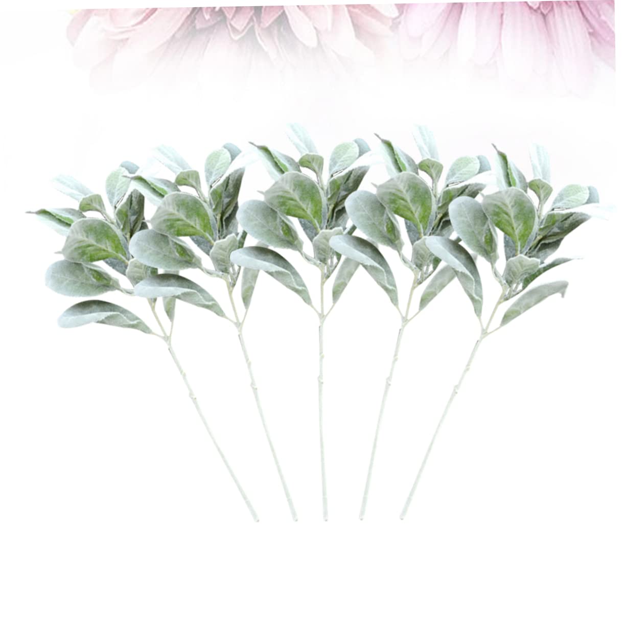 ABOOFAN 3 Set Di Foglie Artificiali Floccate Realistiche Verde Decorativo Per Decorazioni Per Feste in Casa Simulazione Realistica 5 Pezzi*3