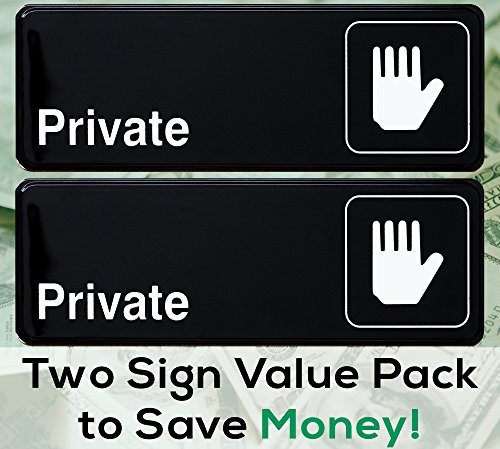 Easy Install Private Sign With Self-Adhesive Backing 2 Pack By Retail Genius. Set Up In 30 Seconds With No Tools Necessary. Our Durable, 9 In X 3 In Plastic Placard Helps Provide A Lifetime Of Privacy #TOP4