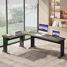 Tribesigns 83-Inch Large L Shaped Desk, Reversible Executive Office Desk, Modern Corner Computer Table Business Workstation for Home Office Grey