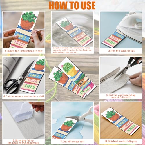 Point de croix marque-page kit 11 CT pour vos lectures cosy