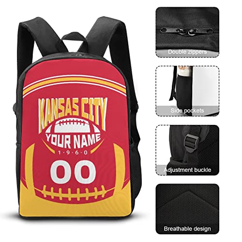 Custom Shoulder Kansas City Backpack Personalized Any Name Number 17 Inch Large Capacity Laptop Bag Bookbag Gifts for Men Women4