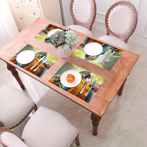 4 sets de table en PVC motif perroquet antidérapants et lavables - 5