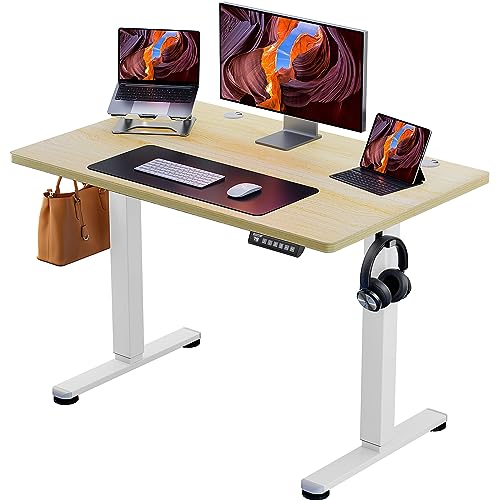 Ergear, Escritorio Eléctrico De Pie Ajustable En Altura, Escritorio De 101 X 61 Cm, Escritorio Pequeño Con Memoria De Oficina En Casa Para Computadora, Color Natural Ergear, Escritorio Eléctrico De Pie Ajustable En Altura, Escritorio De 101 X 61 Cm, Escritorio Pequeño Con Memoria De Oficina En Casa Para Computadora, Color Natural