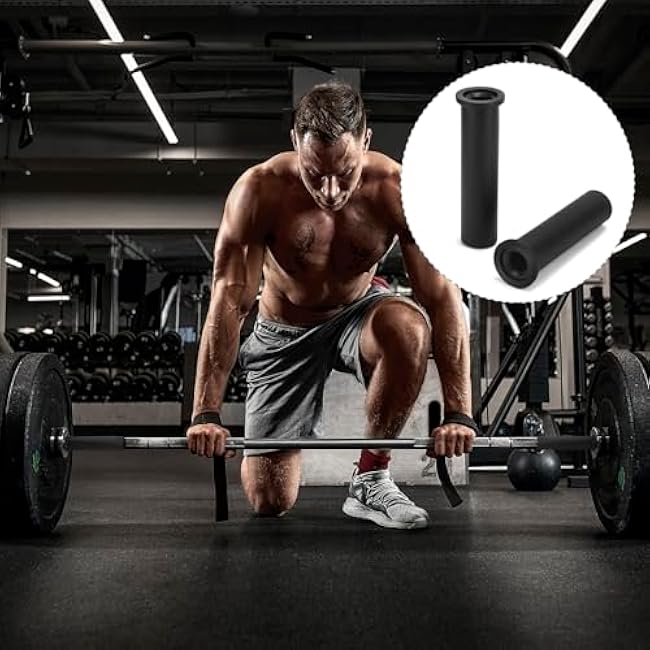 QWORK Adapter Sleeve (2 Pairs) ¨C Convert 1 Standard to 2 Weight Plate Posts ¨C 8 Length, 600lbs Capacity, Removable End Caps, Hex Bolt Locking, Includes Allen Keys