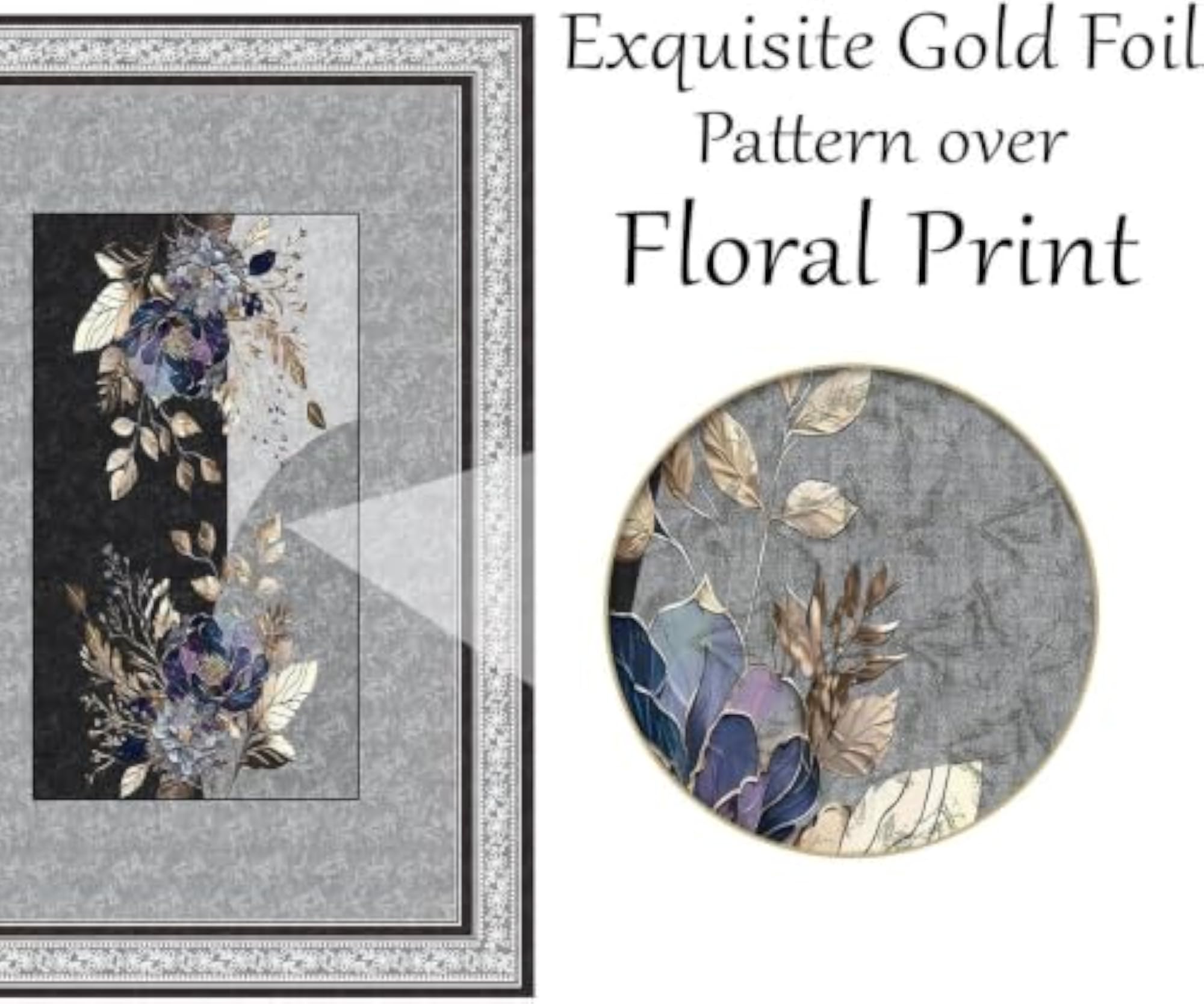 Silver Floral Design Table Cloth for Center Table