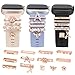 13 Packs Metal Loops Compatible with Apple Watch Band Charms 41/40/38/42/44/45/49mm/Samsung Galaxy Watch 5/5 Pro/4/4 Classic/Active 2/3/gear s2/1/fitbit charge 5/4/3/2/Fitbit Versa 4/3/2/1/Lite/SE/Luxe/Fitbit Sense 2/sense, for iWatch Series 8 SE Ultra 7 6 5 4 3 2 1 Silicone and Leather Band