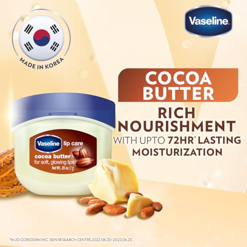 Image of Vaseline Lip Therapy Cocoa Butter | Nourishing Balm for Soft & Glowing Finish | 72Hr Moisturization | Cocoa Butter Fragrance | 7g
