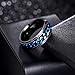 Udolfly Mens Fidget Rings Anxiety Rings for Men Womens Chain Spinner Rings for Adults Titanium Steel Ring Black Blue Size 9
