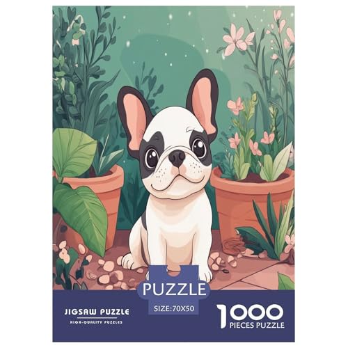 Puzzle imposible de Bulldog Francés con 1000 piezas, rompecabezas artístico de gran formato