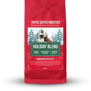Toffee Coffee Roasters | Holiday Blend, Dark Roast, 250 g | Grind: French Press, Speciality Blend, 100% Arabica | Speciality Coffee | Freshly Roasted